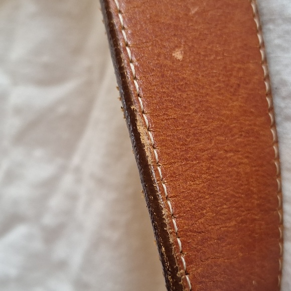 Vintage Banana Republic Hand-Tooled Brown Leather Belt with Floral Detail main image 8